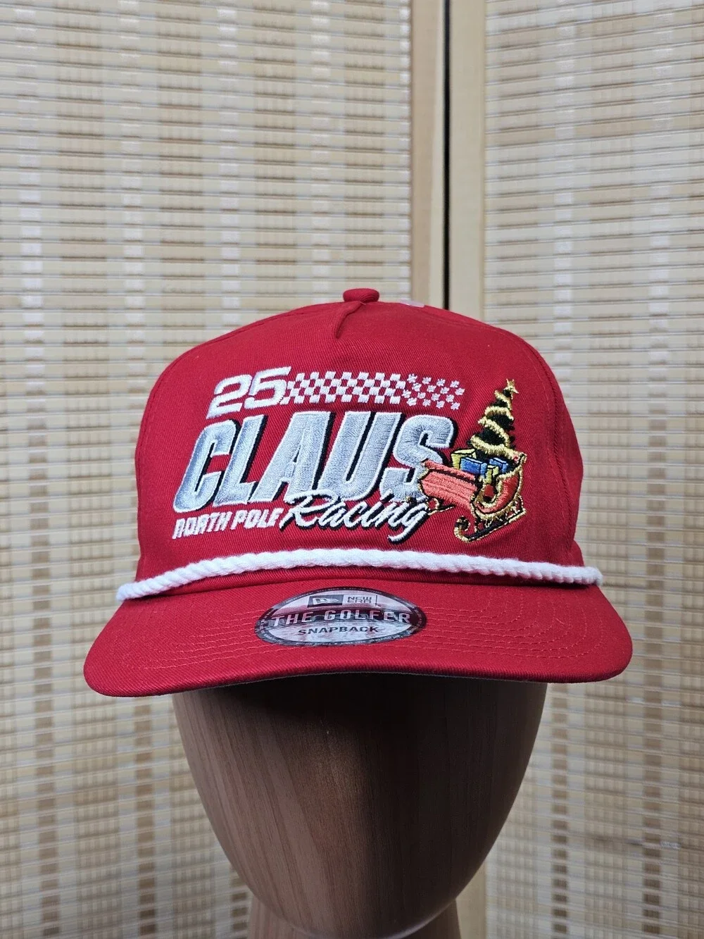 New Era The Golfer 25 Claus North Pole Racing Red Snapback Hat NWT